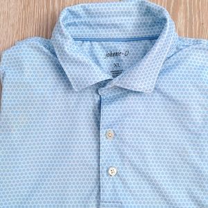 Johnnie-O Golf Polo Shirt Men's Sz XL Blue White print